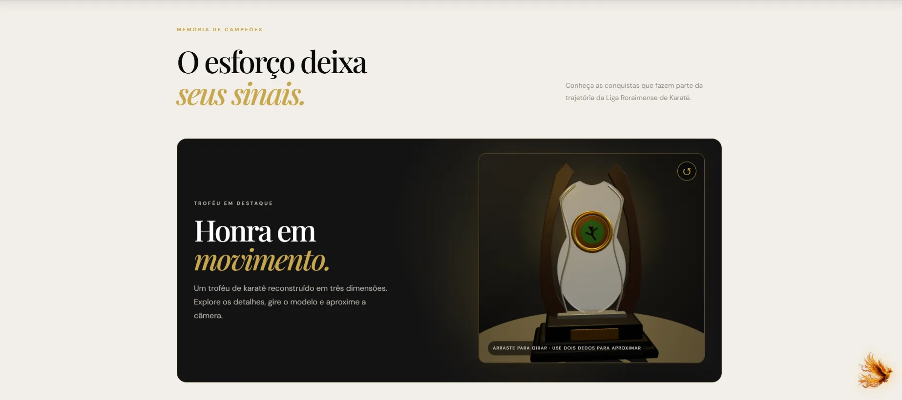 Galeria de troféu de artes marciais em três dimensões