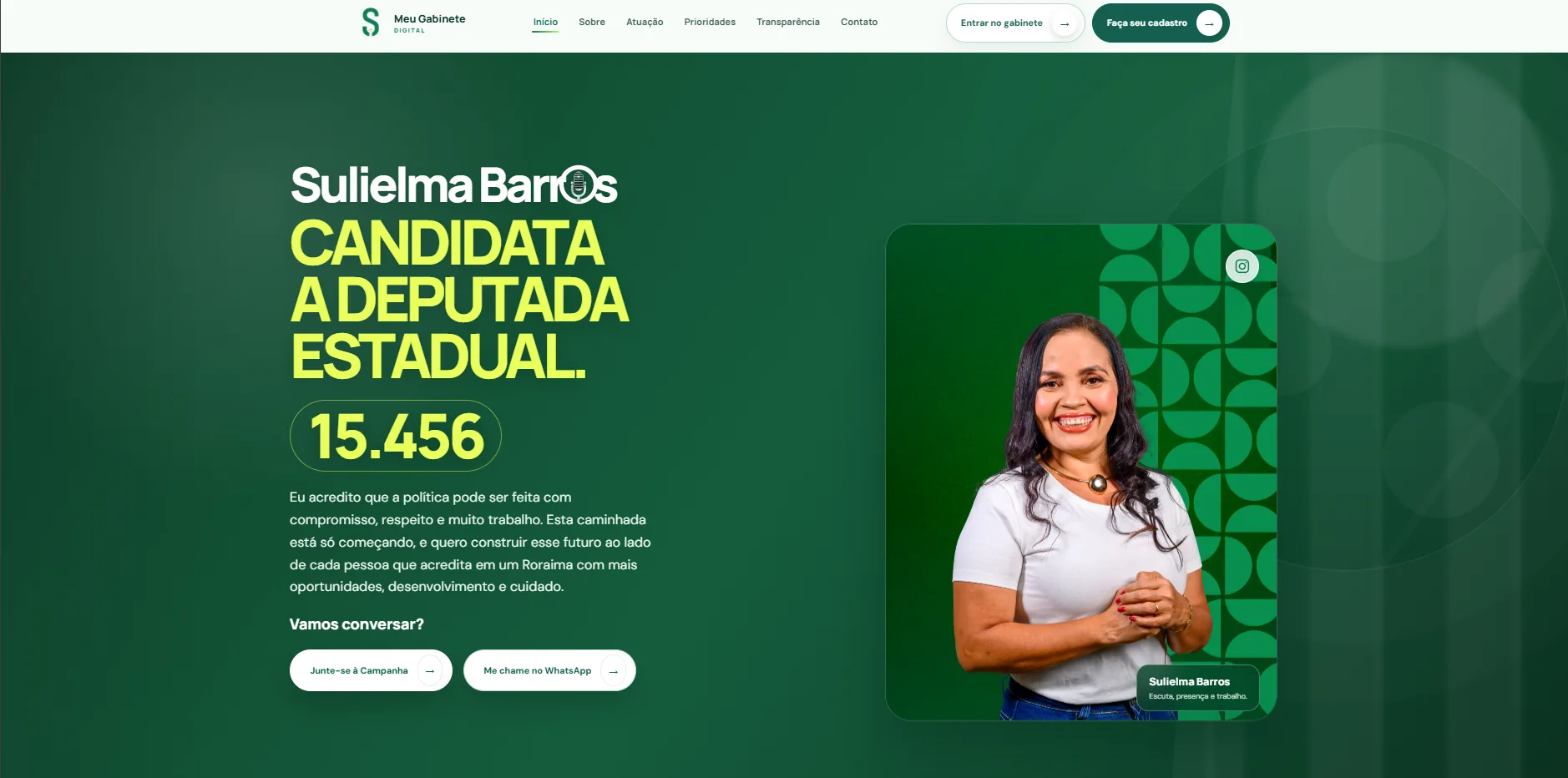 Site público da campanha política